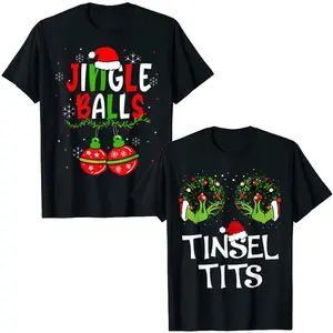 Jingle Balls Tinsel Tits Funny Matching Couple Chestnuts T-Shirt