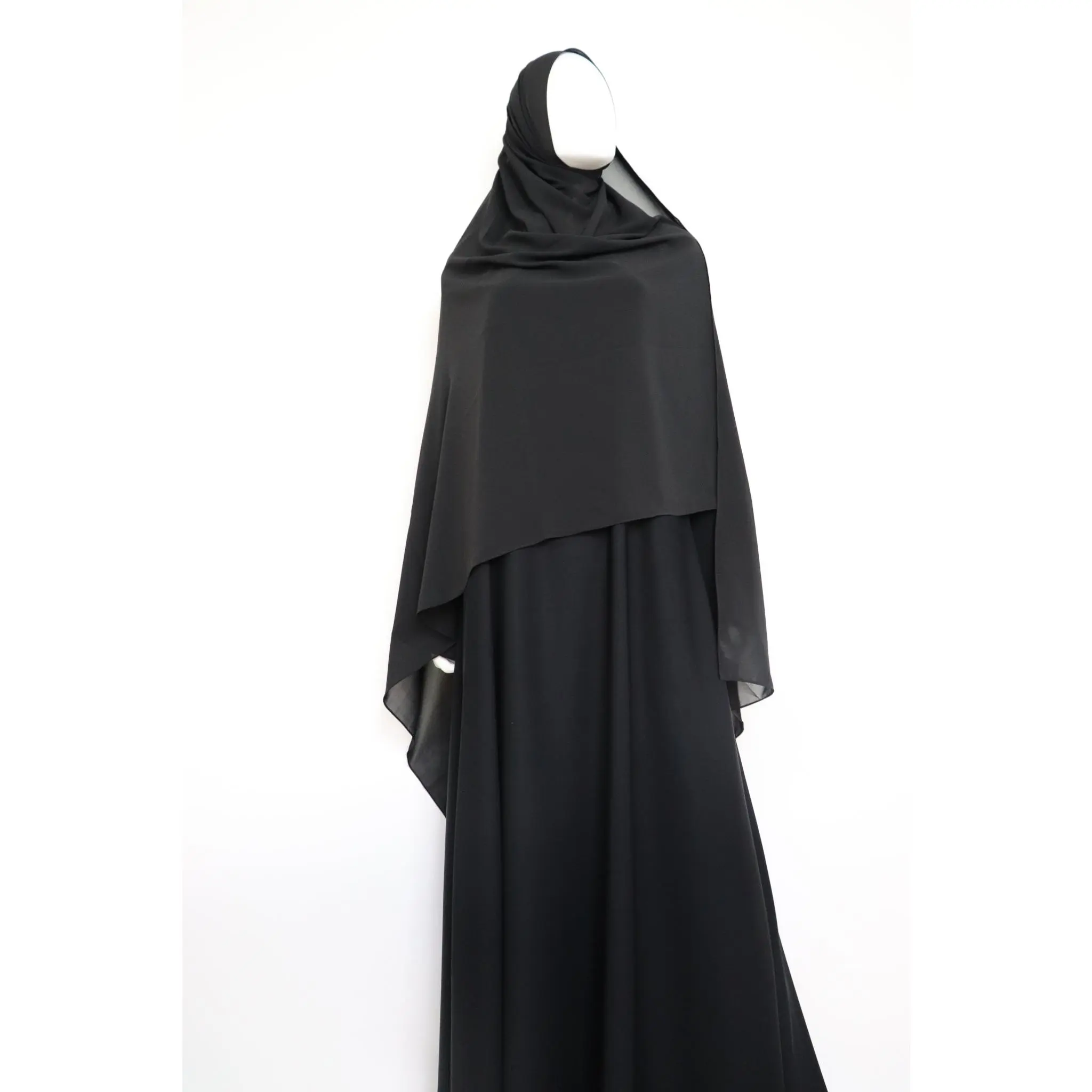 2XL Premium Chiffon Hijab - Black