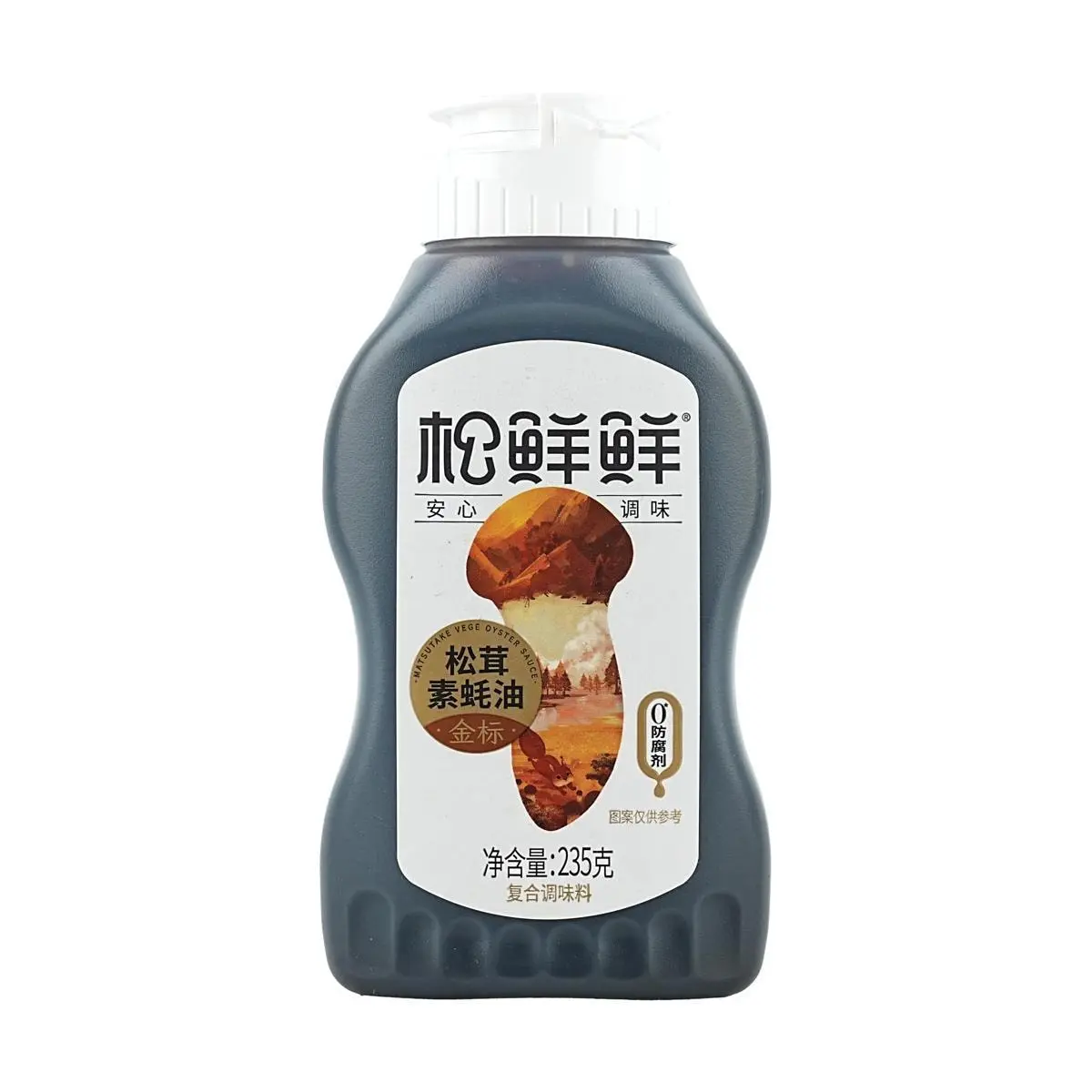 SONGXIANXIAN Golden Label Mushroom Oyster Sauce 235g - Zero Fat Zero Calorie, Vegan Umami Booster for Stir-fries, Dips & Cold Dishes
