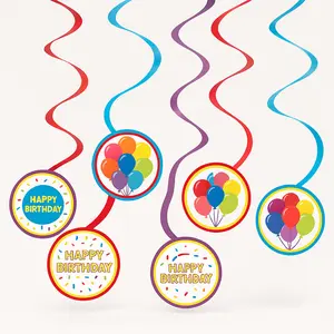 Vibrant Metallic Spiral Rainbow Hanging Decorations