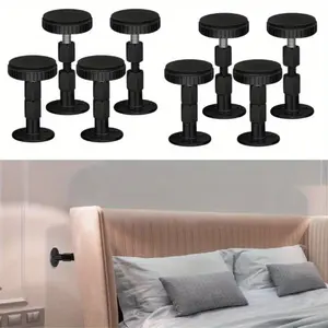 8 Pcs Adjustable Threaded Headboard Stoppers/Bumper Against Wall, Behind Bed Frame Protector Antishake Tool, Bed Shake Support Stabilizer Device for Anti-Knocking,Banging, Metal