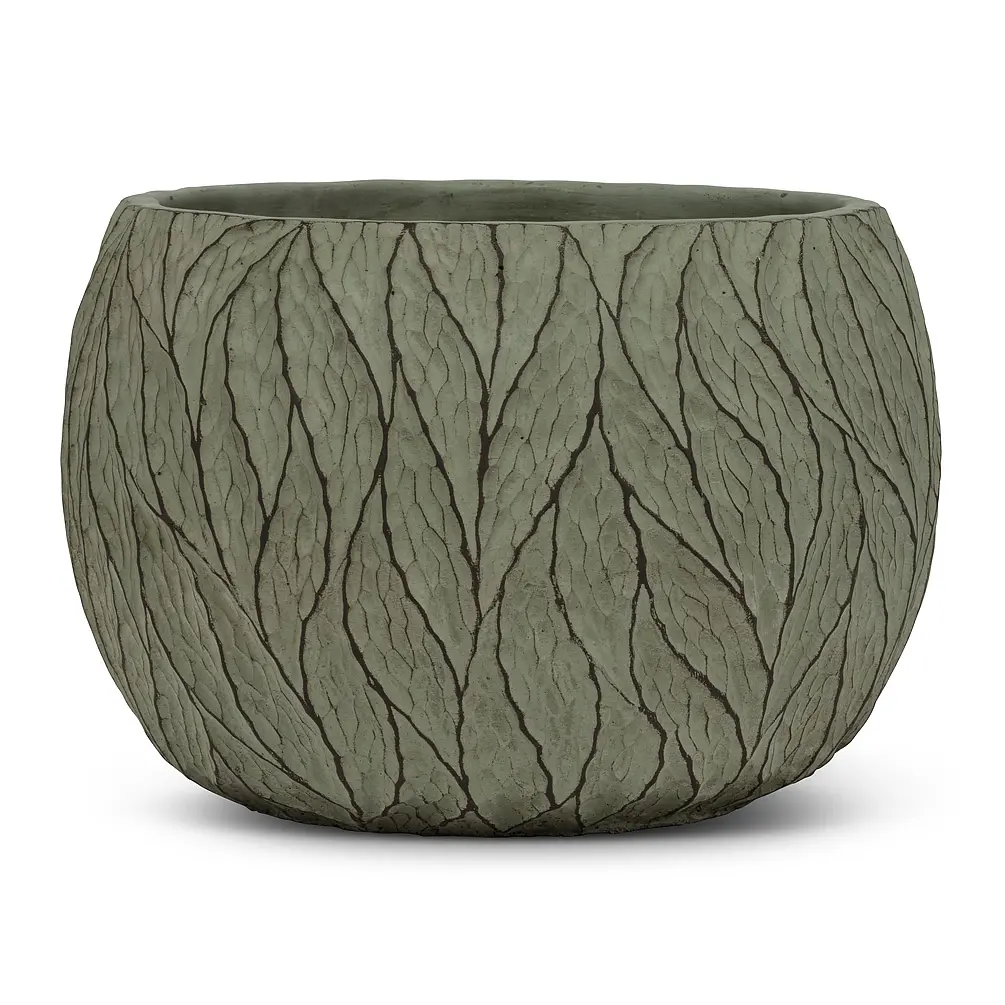 Abbott Collections AB-27-TERRAIN-642-LG 7.5 in. Deep Leaf Planter, Sage - Large