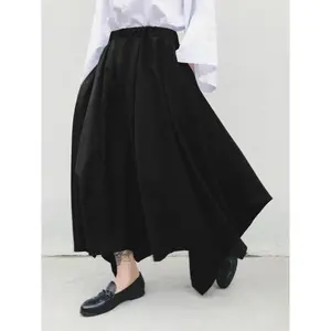Men Harem Pants Elastic Waist Streetwear Loose Fashion Irregular Skirt Trousers Solid Casual Pants
