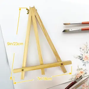 6 Pack 9 Inch Wood Table Top Tripod Easels for Painting Art Craft, Kids Student Tabletop Easel for Mini Photo Display