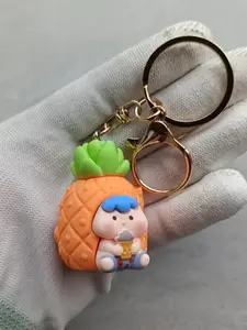 Cute Cartoon Pineapple Baby Keychain, Resin Material, Multi-Scene Use, Phone Accessory, Bag Decor, Home Decoration
