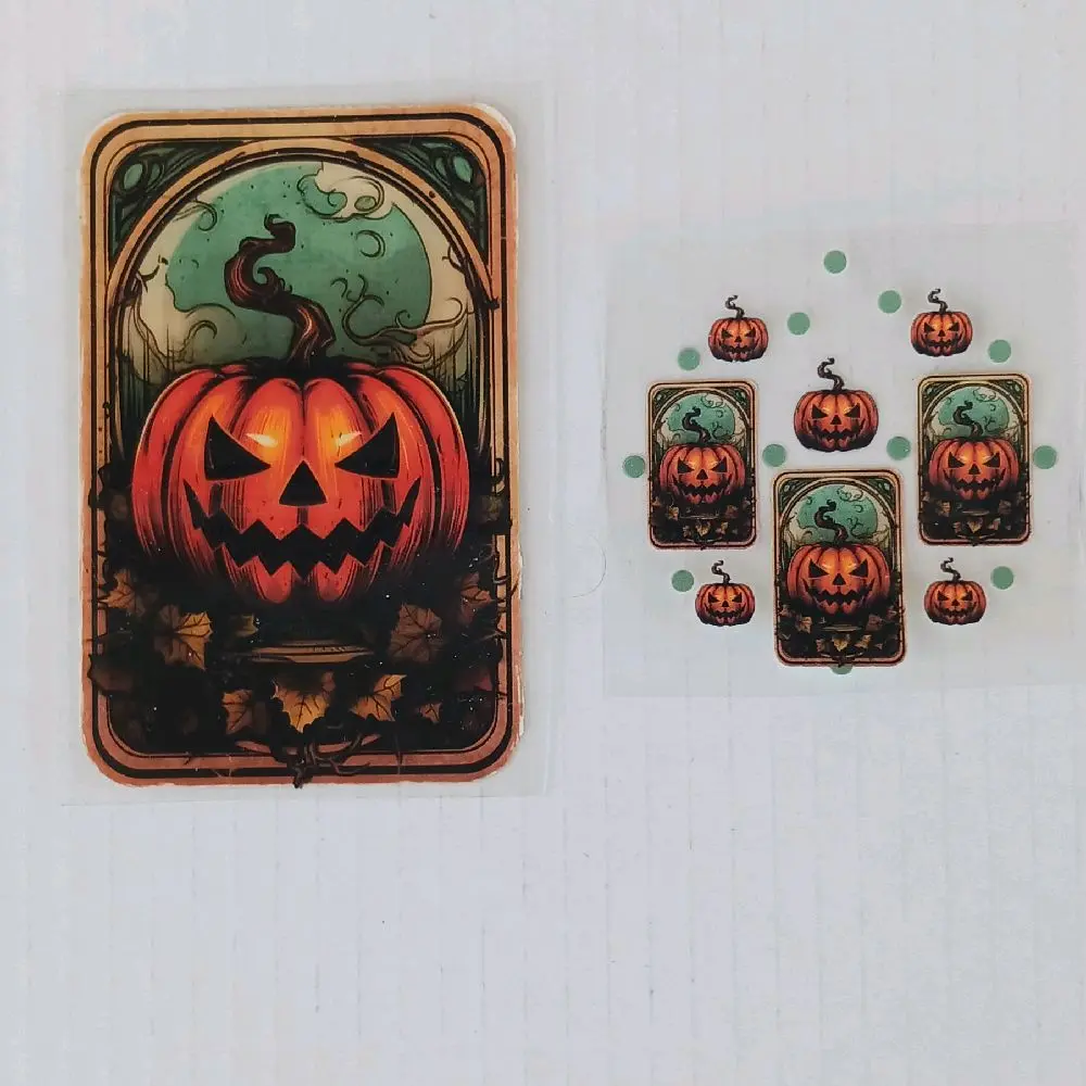Spooky Pumpkin UVDTF Lid Decal & Cup Decal -Cup  Stickers-16oz Decal-Tumbler Stickers