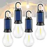 Type-C Rechargeable LED Camping Light with Hook, Solar Backup Charging, IPX4 Water-Resistant Portable Tent Lantern, 3 Lighting Modes, Built-in 18650 Battery for Hiking, Camping, Emergency Use