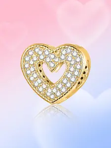 New Style Original Silver Color Charm DIY Beads with Playful Double Row Diamond Heart Circle Sparkling Full Diamond Eiffel Tower Angel Hollow Cross Hanging Beads Zircon Base Clasp Perfect Choice for Lovers DIY Jewelry