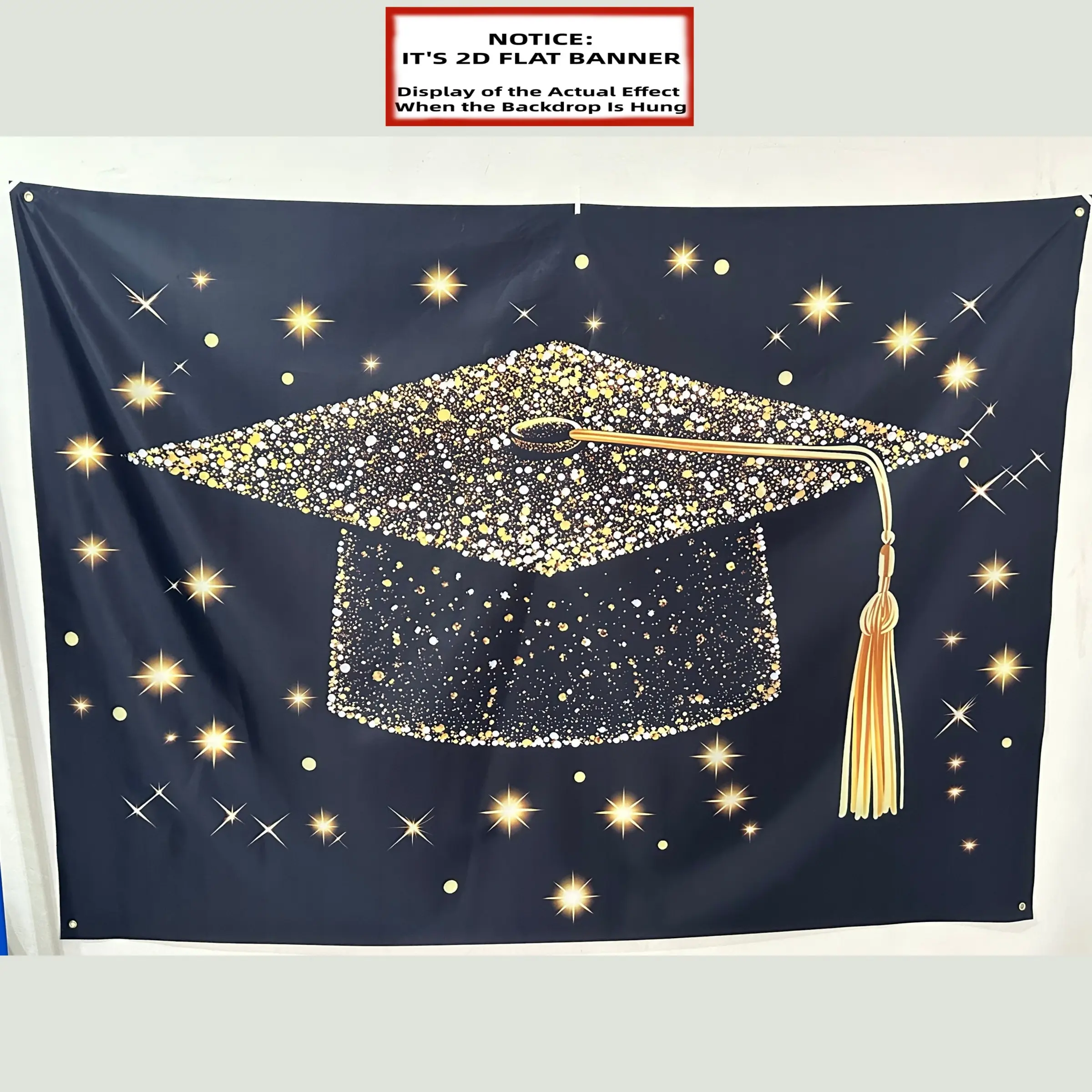 2D Flat Banner, Decorative Banner, 1pc Graduation Party Banner, Party Decorations Banners, Graduation Party Backdrop Banner Polyester Fabric Photography Backdrop for Classroom, Home Decoration Graduation Party Decorations