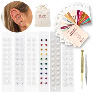 ReoVivo 120pcs Jewelry Gem Ear Seeds Kit