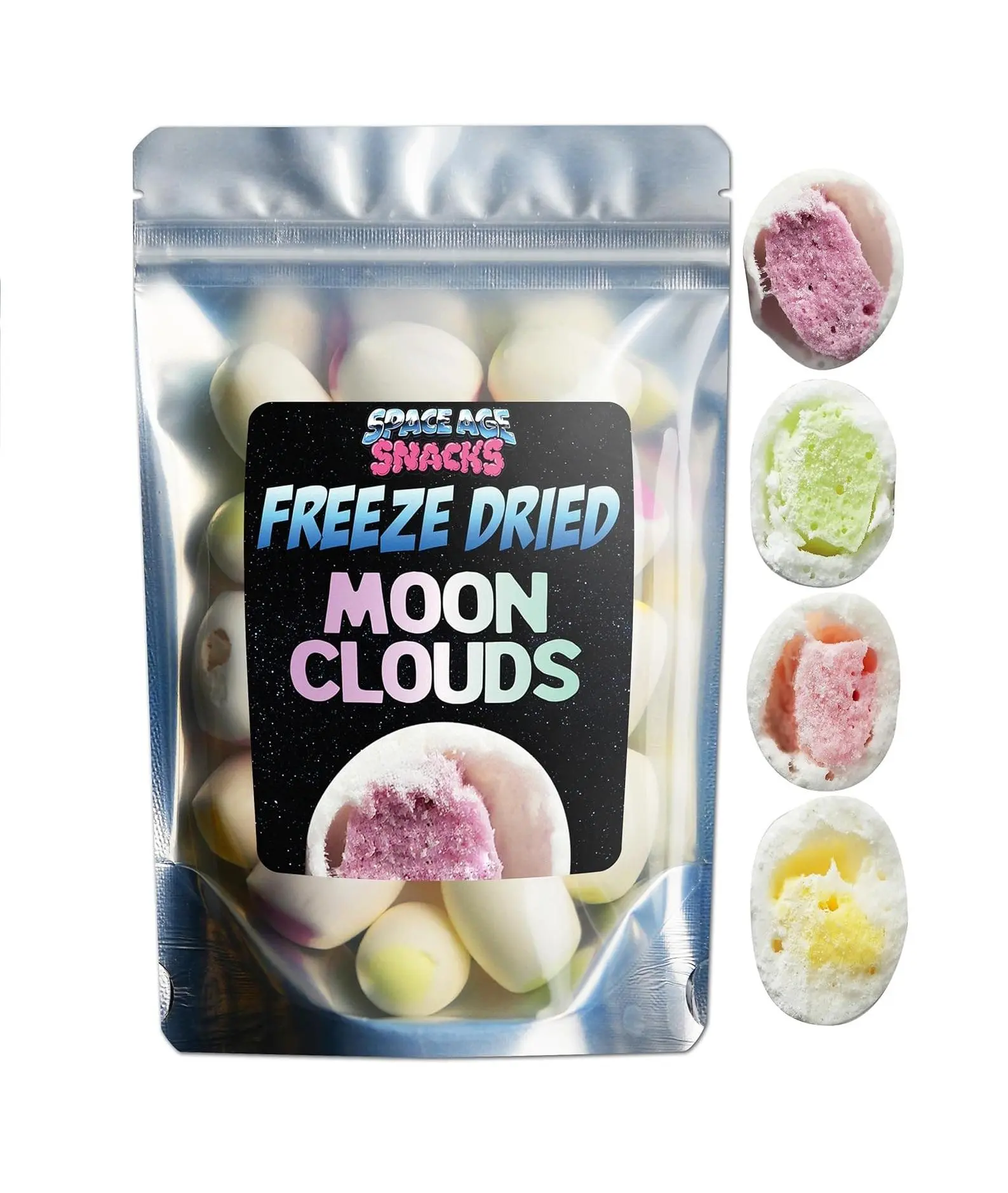 Premium Freeze Dried Hi Chews - Moon Clouds Candy Shipped in Box for Extra Protection Space Age Snacks Dry Freetles All Ages (4 Ounce)