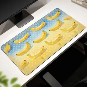 Premium 3D Banana Graphic Polka Dot Mouse Pad, 40x80cm Non-Slip Office & Computer Desk Mat for Gamers, High-Quality Durable Custom Graphic Mousepad with Precise Control