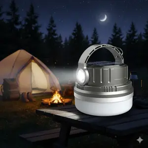 Solar Powered 2400mAh LED Flood Light. Waterproof Emergency Lantern for Power Outages, Camping, Hiking, Hurricane Survival & Outdoor Gear. Portable & Rechargeable.