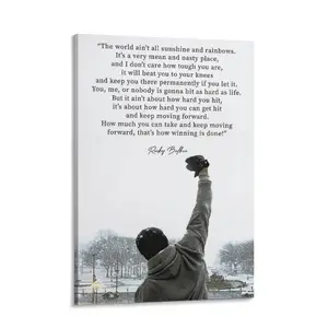 Rocky motivational quote print poster, movie quote Rocky Balboa