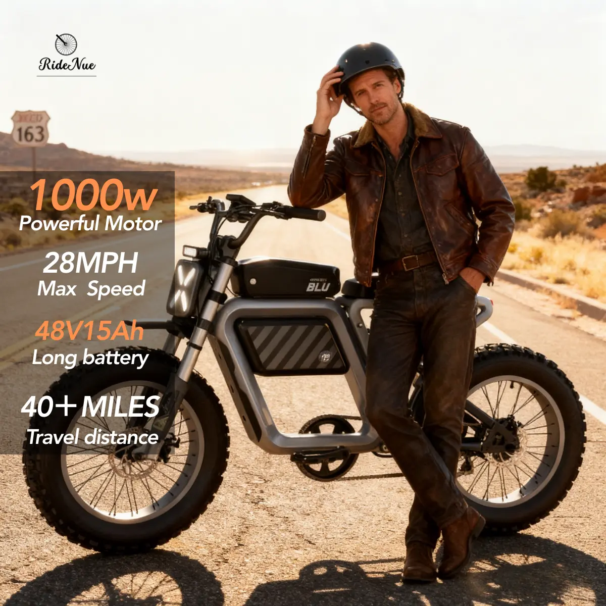 Forever BLU Bondi Electric Bike 750W High Speed Motor 48V 15Ah Removable Battery Up to 90 Miles Range 28 MPH Top Speed Full Suspension 20x4.0 Fat Tires Hydraulic Disc Brakes LCD Display,UL 2849 Certified