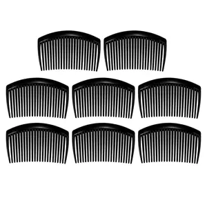 VOCOSTE 8 Pcs Classic Side Clip Hair Comb Teeth Hair Combs Hair Clip Comb 3" Plastic Black