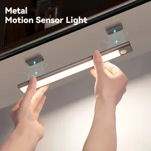 Rechargeable Lithium Polymer Battery Compact Motion Sensor Cabinet Light, Magnetic Mount No Wiring Required, Energy Efficient Automatic Lighting Solution for Home & Office Use