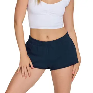 Women‘s Summer Casual Yoga Shorts Solid Color Elastic Waist Loose Jogger Shorts