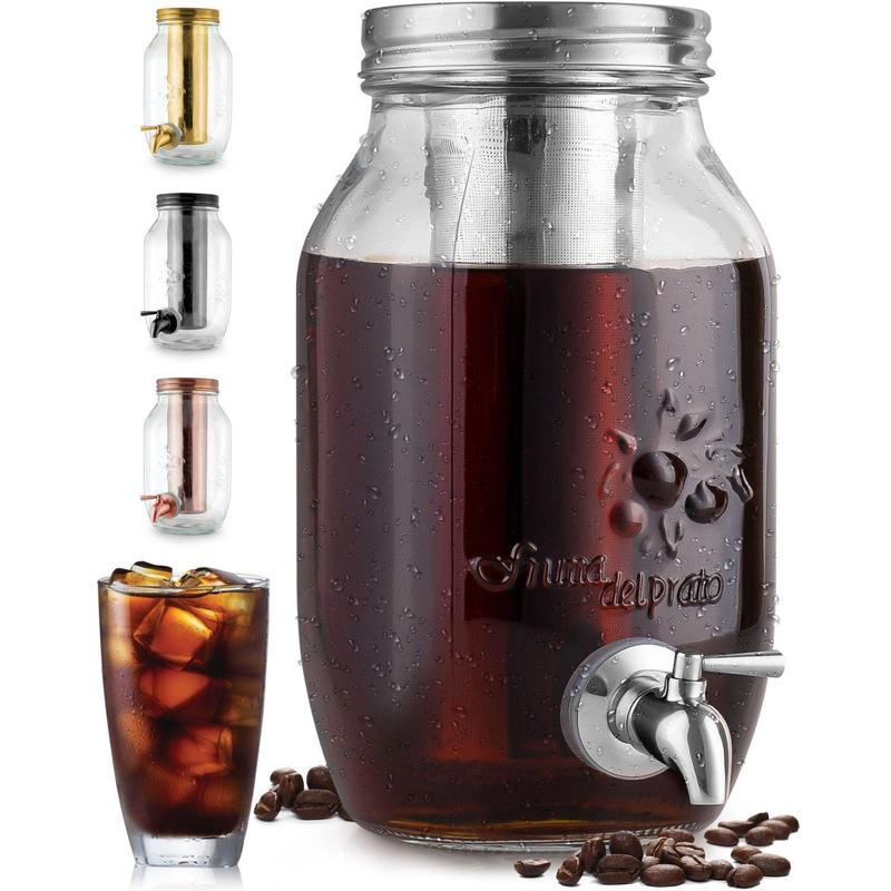 Zulay Kitchen Cold Brew Coffee Maker - 1.5L Reusable Glass Pitcher with Steel Filter Lid, Airtight Design for Coffee and Tea