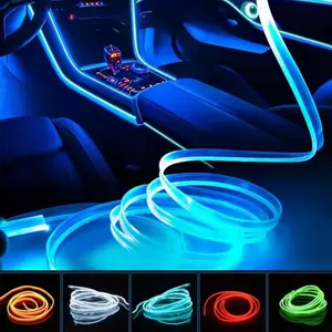 Car Interior Decorative Lamps Strips Atmosphere Lamp Cold Light Decorative Dashboard Console Auto LED Ambient Lights in Blue Orange White Red Green Colors