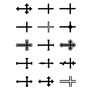 Cross Temporary Tattoo Sticker, 1pc Waterproof Semi-permanent Temporary Fake Tattoo, Body Art Stickers for Fingers & Neck, Sticker Tattoos