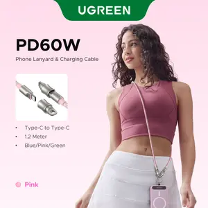 UGREEN Phone Lanyard Crossbody USB C Cable, PD60W USB C to USB C Cables, Anti Theft Phone Strap Universal Cell Phone Neck lanyard for iPhone/Samsung/Android Phones(3.93ft) ,tiktokshopmemorialday,outdoorfun
