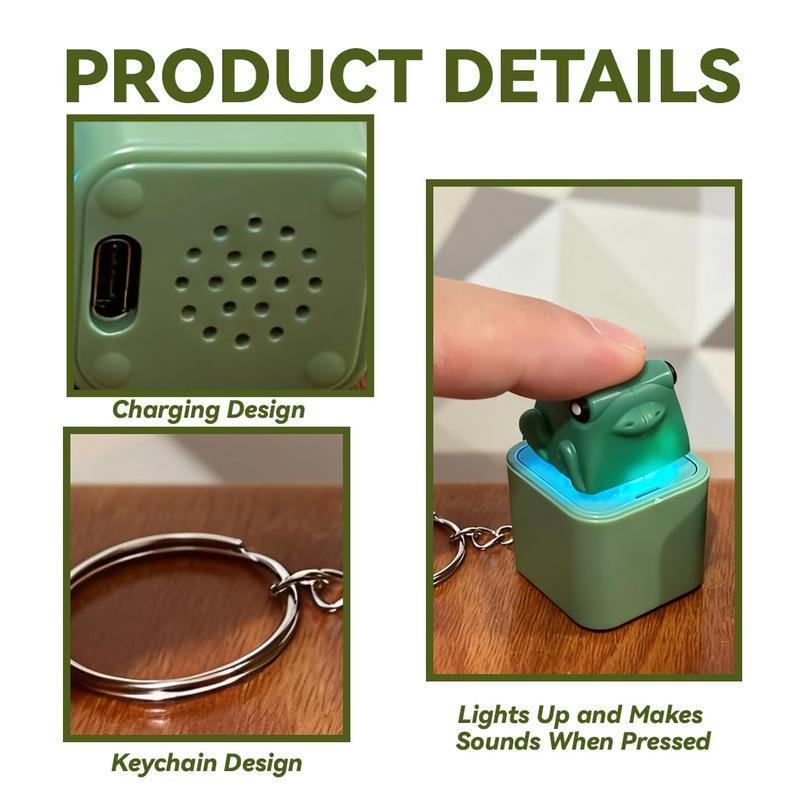 [Christmas Gift] Lizard keychain,Spinning Quack Duck Keychain & Frog Croaking - Realistic Sounds LED Lights Fidget Toy for Stress Relief Focus Kids Adults Portable Sensory Item