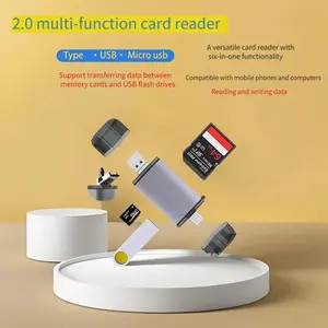 USB Type-C SD/mmc Adapter, Dual Slot Storage Reader, Compatible with Pcs, Macbooks, Galaxy, Tablets, Supports TF Cards