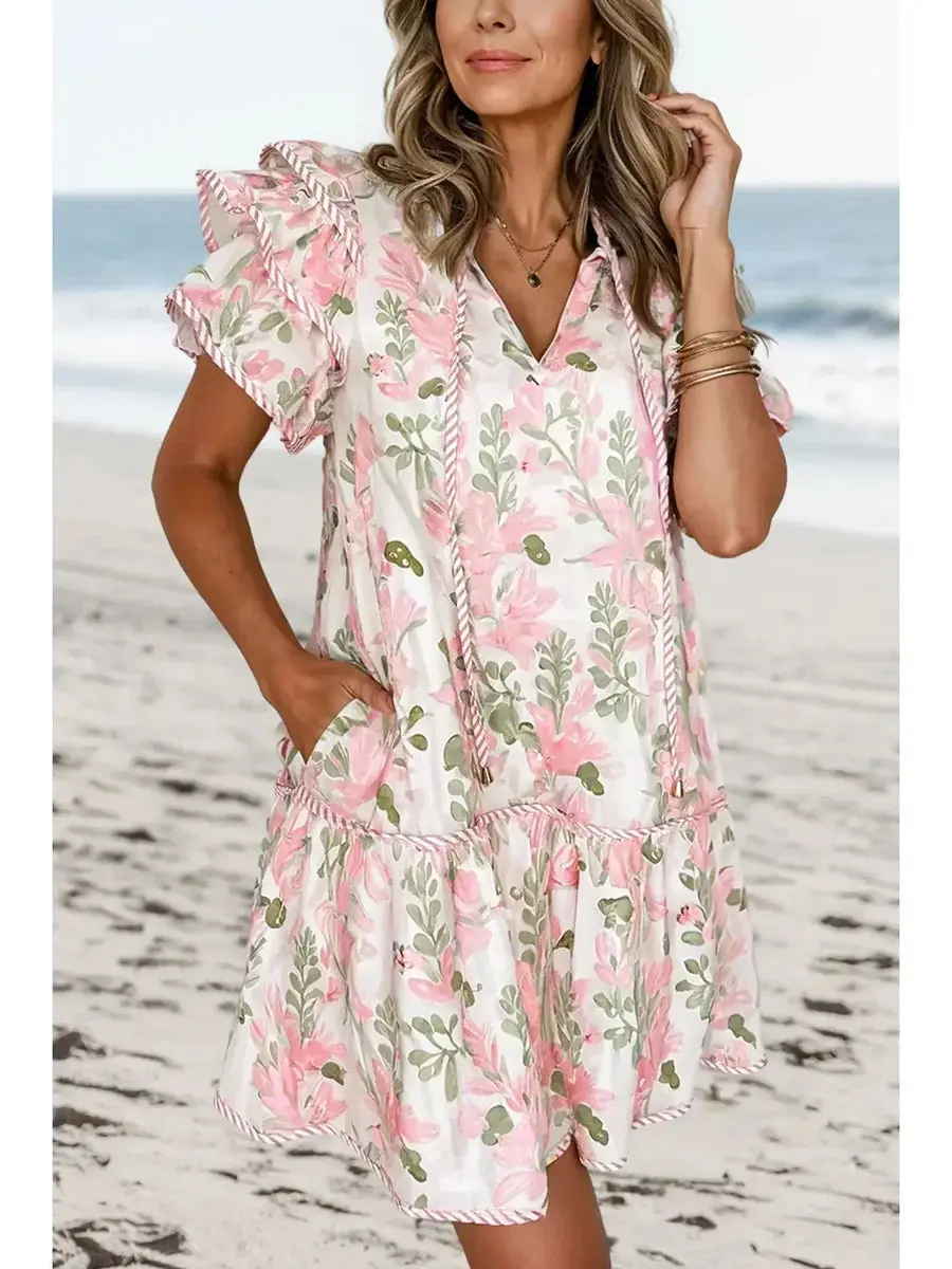 Silken Stems Mini Dress