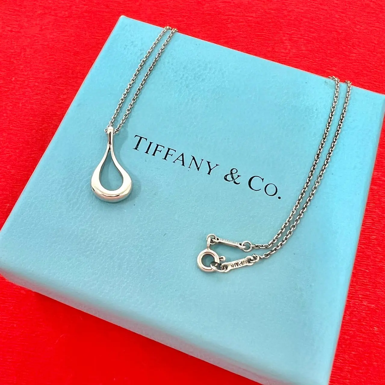 Pre-owned Tiffany & Co. Sterling Silver 925 (Ag925) Small Leather Goods Tiffany&Co. Silver 925 Teardrop Necklace