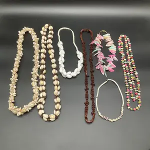 Vintage Shell Mother of Pearl Cowrie Japan Boho Jewelry Lot of 7 Necklaces