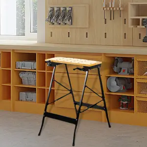 Portable Multipurpose Workbench Folding Adjustable Sawhorse Worktable for Garage