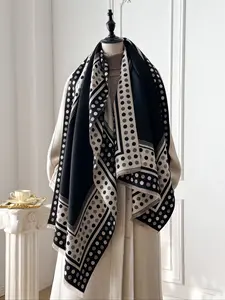 Women's Elegant Fashion Polka Dot Scarf, Multifunctional Shawl/baby Blanket, Warm Fall/winter Decoration, Fitted Style