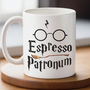 Gifted Boom - Espresso Patronum 11oz Ceramic Mug – Magical Coffee Quote for Wizards & Muggles Alike, Fun Gift for Book Lovers & Caffeine Addicts