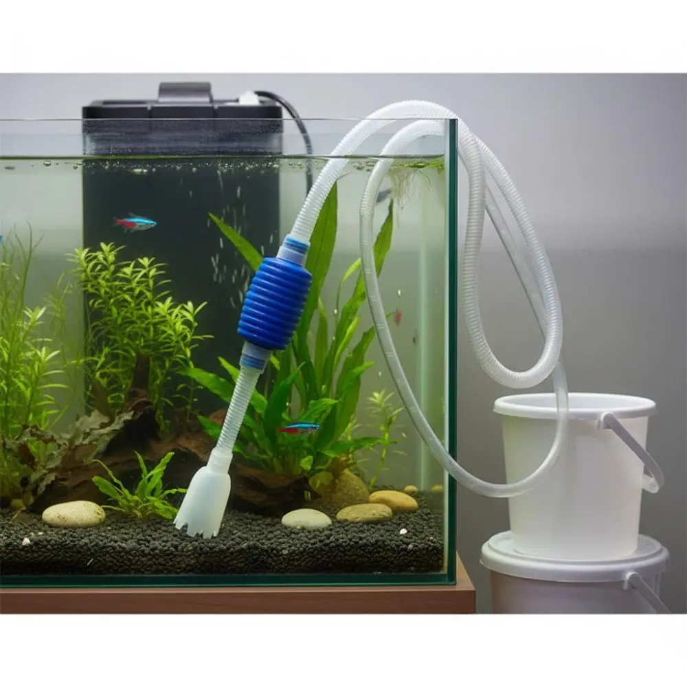2-in-1 Aquarium Gravel Cleaner & Water Pump: Adjustable Siphon Vacuum Cleaning, Long Tube Kit for Easy Tank Maintenance. Portable Fish Waste Filter and Water Changer, Tools