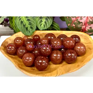 Wholesale Lot 2 Orange Strawberry Quartz Spheres Crystal Ball Energy Healing