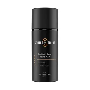 Cleanse: Daily Probiotic Face + Beard Wash with Aloe, Eucalyptus, Green Tea and niacinamide – Gentle Cleanser that won't over dry your face or facial hair. Complete skin and beard care