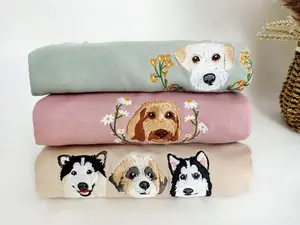 Custom Embroidered Pet From Your Photo Sweatshirt,Personalized Dog Hoodie, Cat Shirt,Custom Pet Cartoon Hoodie,Pet Lover Gift