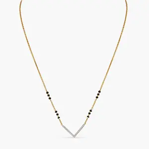 V Shape Elegant Charm CZ Silver Mangalsutra