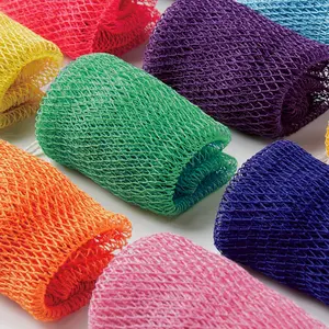 Modern African Mesh Scrubber 2-Pack, Long Exfoliating Body Net, Fast-Drying & Antibacterial Shower Essential