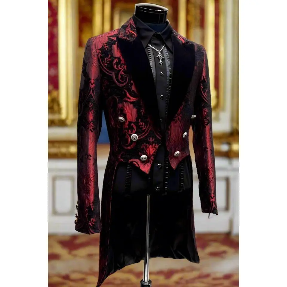 VICTORIAN TAILCOAT - RED/BLACK TAPESTRY