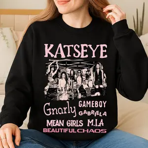 Katseye Mean Girls M.I.A Sweatshirt, Beautiful Chaos Shirt, Katseye Beautiful Chaos Hoodie, Gnarly, Gameboy, Gabriela, Katseye Kpop Tee , Unisex Sweater Pullover Tee Cotton Fit Polyester Womenswear Printed Tops Crewneck Casual Fitted Long Sleeve