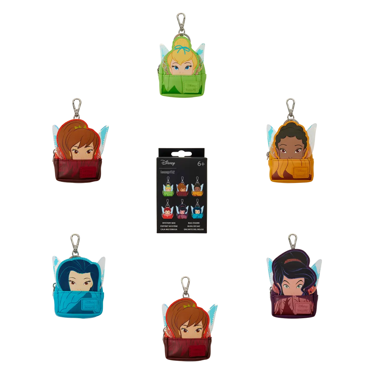 Disney Fairies Blind Box Mini Backpack Keychain Charm, Collectible Gift for Bag Accessories Enthusiasts