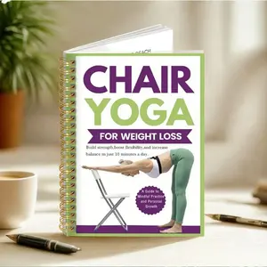  1 pc 5.5x8.3in Chair Yoga Assisted Weight Loss Spiral Notebook,Improve Flexibility And Balance, Mindfulness Practice And Personal Growth Guide Daily Exercise Guide, Fitness Journal, Structured Workout,Exercise Journal, Wellness Planner Notebook