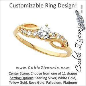 Cubic Zirconia Engagement Ring- The Anastasia (Customizable 9-stone Artisan Design)