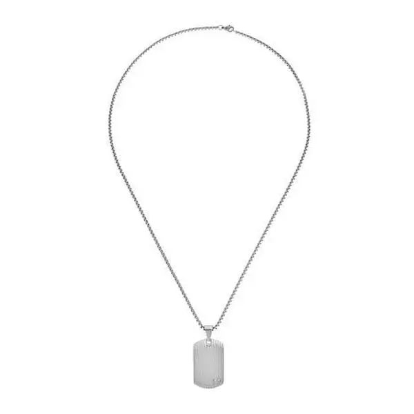Geoffrey Beene 0.03ctw Cubic Zirconia Dog Tag Pendant Necklace Geoffrey Beene 0.03ctw Cubic Zirconia Dog Tag Pendant Necklace