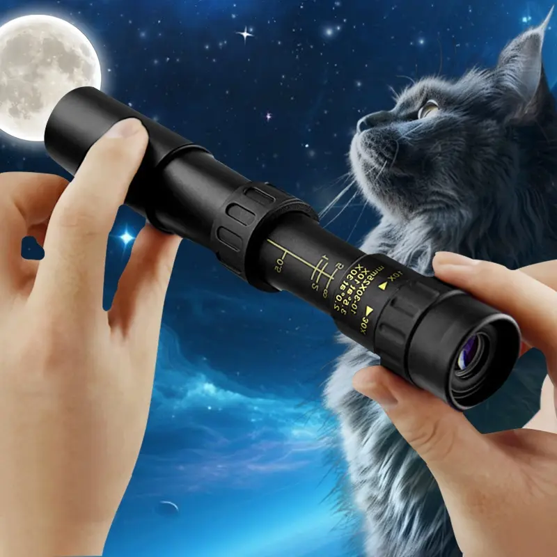 10-300X40 HD monocular telescope with zoom long-focus lens, powerful foldable monocular for long-distance viewing, suitable for all smartphones, ideal for hunting, camping, bird watching, and exploration.