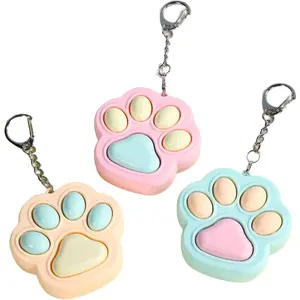 BY-060 3 Pcs Cat Paw Fidget Toys Fidget Keychain, Clicker Toys Mini Sensory Toy Anxiety and Stress Relief for Child &Adults