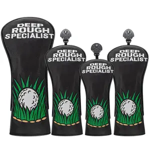 Golf Club Cover, Golf Accessory with Grass-Themed Embroidery, High-Quality Dust-Proof Fabric, Excellent Protection, Perfect Gift for Golf Enthusiasts