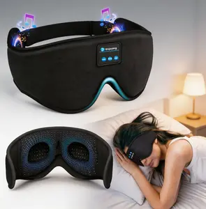 Multifunctional Sleep Headphones, Bluetooth Wireless Music Eye Mask 3D Sleep Mask, Sleeping Headphones for Side Sleepers Sleep Mask with Bluetooth Headphones Ultra-Thin Stereo Speakers Perfect for Sleeping